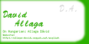david allaga business card